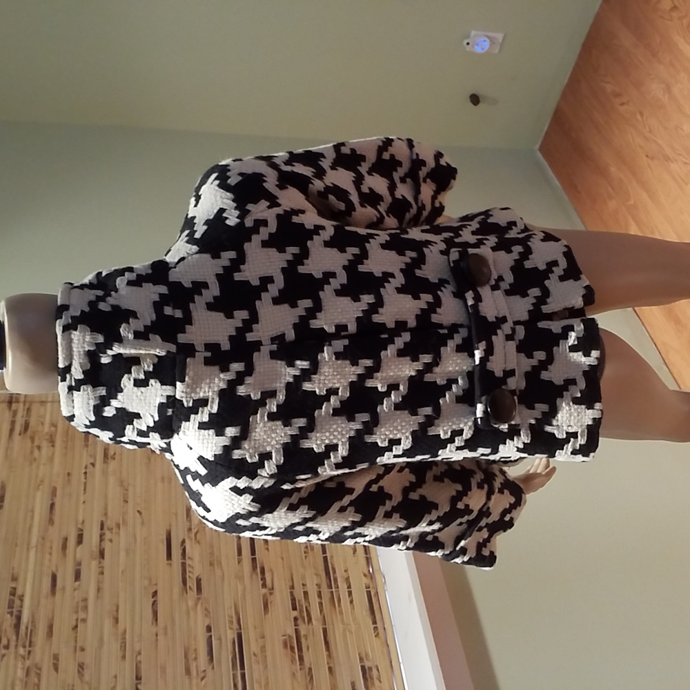 Ya Da Black & White Houndstooth Jacket Size M - Picture 5 of 8